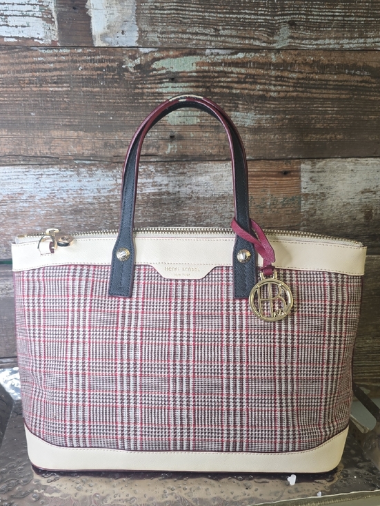 henri bendel Handbags - Henri Bendel West 57th Red Plaid & Leather Tote Bag